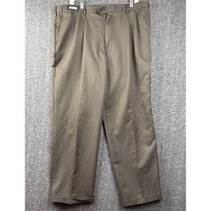 Savane Men's 40x32 Brown Pleated Dress Pants Slacks Trousers Comfort Plus Career